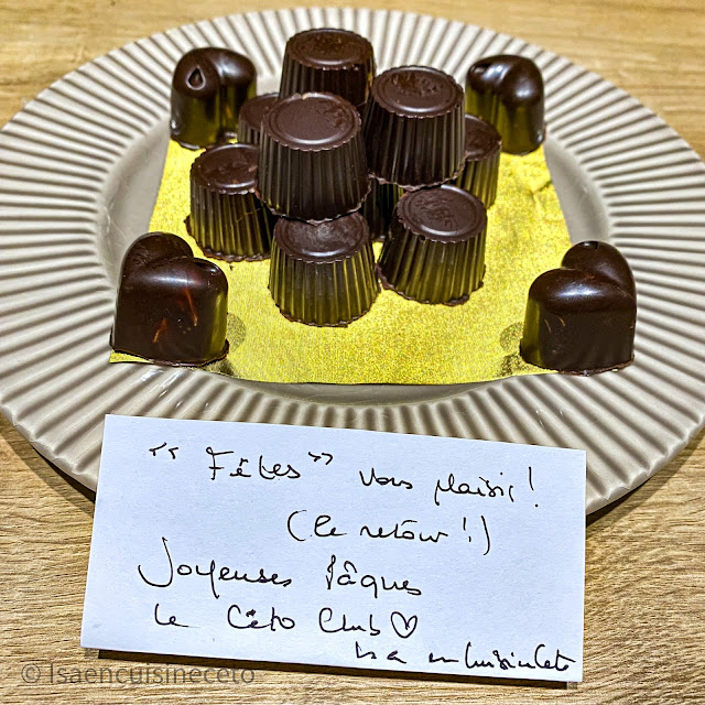 recettes cétogènes de Pâques chocolats fourrés d'Isa