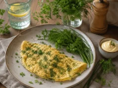 Omelette à la mayonnaise et aux fines herbes